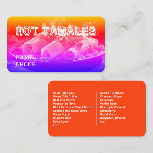 Tamales Rainbow Visitekaartje (Voorkant / Achterkant)