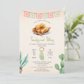 Tamales & Teethers Meisje Baby shower Fiesta Kaart (Staand voorkant)