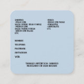 Tamales Vierkante Visitekaartje (Achterkant)