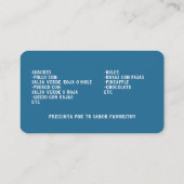 Tamales Visitekaartje (Achterkant)