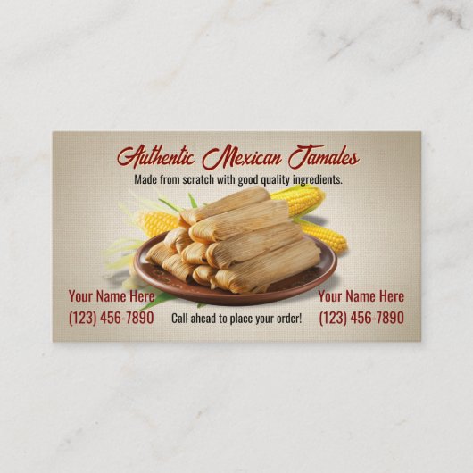Tamales Visitekaartjes (Voorkant)