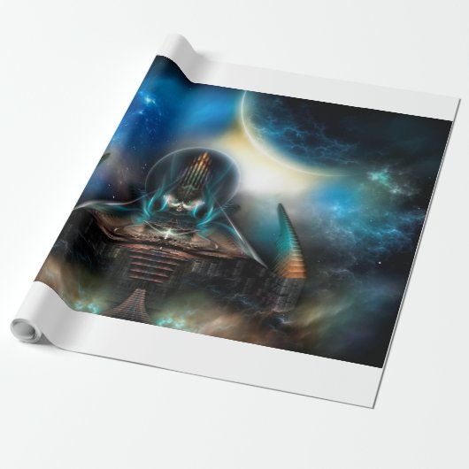 Tamalin 5 Science Fiction Fractal Artwork Cadeaupapier (Uitgerold)