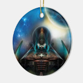 Tamalin 5 Science Fiction Fractal Artwork Keramisch Ornament (Links)