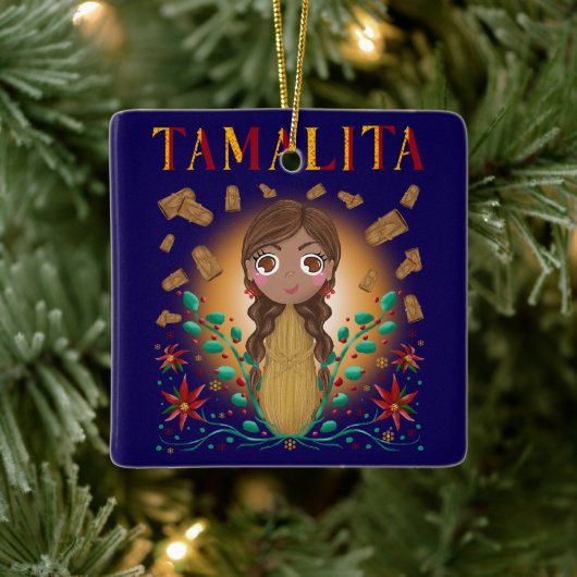 Tamalita Tamal Zia Flowers Tamales Keramisch Ornament (Boom)