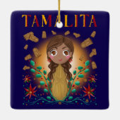 Tamalita Tamal Zia Flowers Tamales Keramisch Ornament (Achterkant)