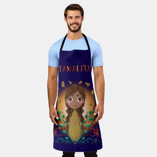 Tamalita Tamal Zia Flowers Tamales Schort (Gedragen)