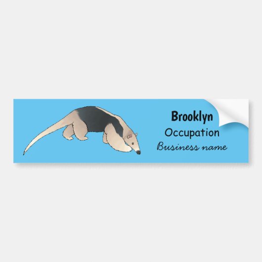 Tamandua-cartoon Bumpersticker (Voorkant)