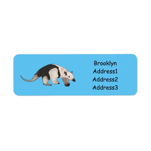 Tamandua-cartoon Etiket (Voorkant)