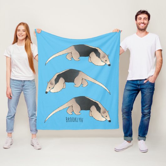 Tamandua-cartoon Fleece Deken (In situ)