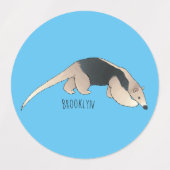 Tamandua cartoon illustration  labels (Design 2)