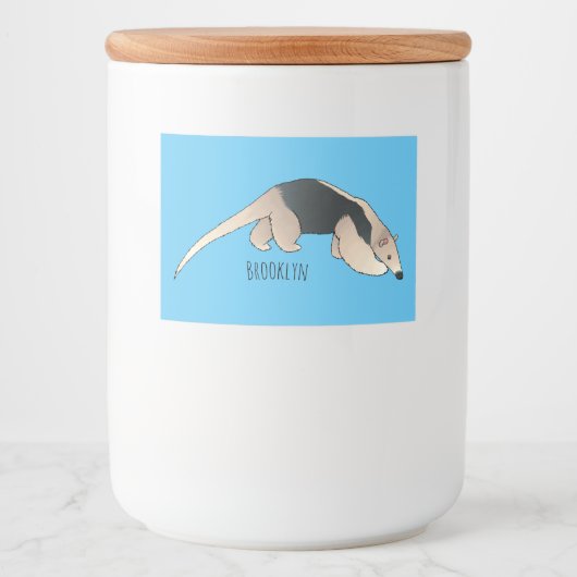 Tamandua cartoon illustration voedselcontainer etiket (Voorkant)