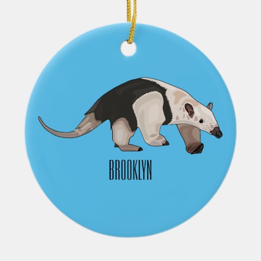 Tamandua-cartoon Keramisch Ornament (Voorkant)