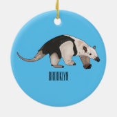 Tamandua-cartoon Keramisch Ornament (Achterkant)