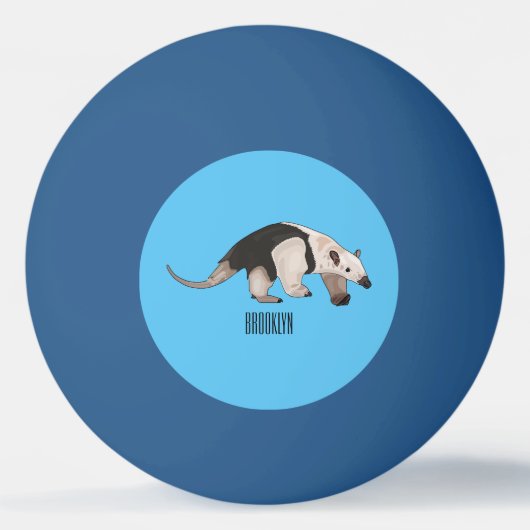 Tamandua-cartoon Pingpongbal (Voorkant)