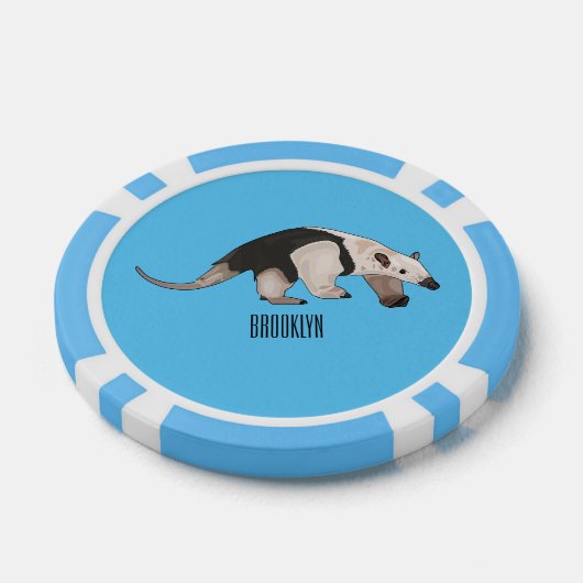 Tamandua-cartoon Poker Chips (Enkel)