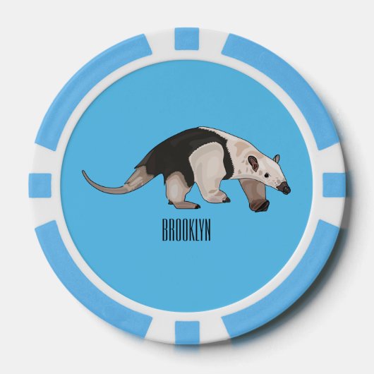 Tamandua-cartoon Poker Chips (Voorkant)