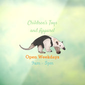 Tamandua-cartoon Raamsticker (Vel 3)