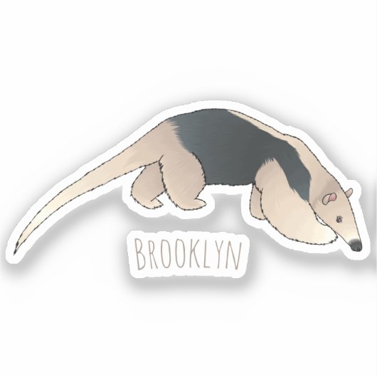 Tamandua-cartoon Sticker (Voorkant)