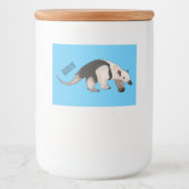 Tamandua-cartoon Voedselcontainer Etiket (Voorkant)