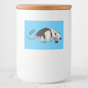 Tamandua-cartoon Voedselcontainer Etiket