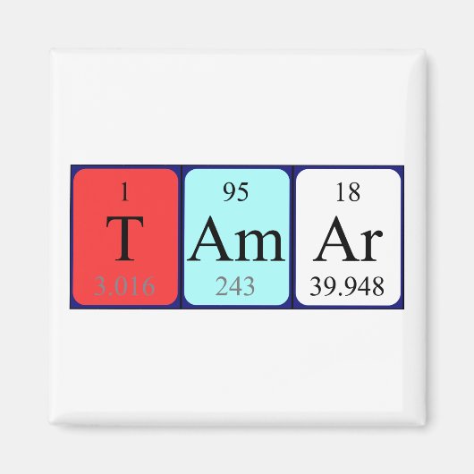 Tamar periodieke table name magnet (Voorkant)