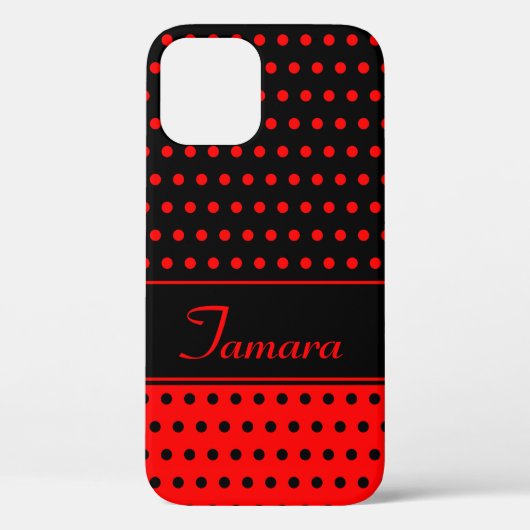 Tamara - Aangepaste naam Sjabloon, rode en zwarte  Case-Mate iPhone Case (Achterkant)