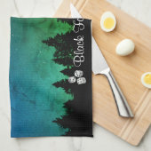 Tamara Groen Blauw Achtergrond Bunco Keuken Handdo Theedoek (Quarter Fold)