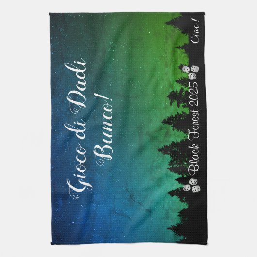 Tamara Groen Blauw Achtergrond Bunco Keuken Handdo Theedoek (Verticaal)