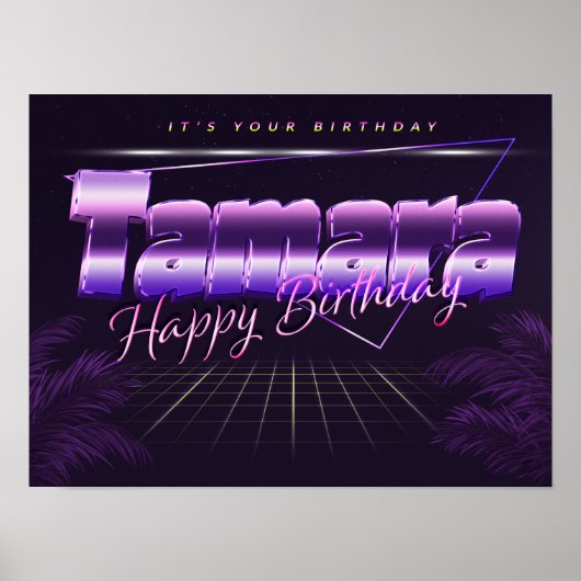 Tamara Name Vorname retro Poster Geburtstag (Voorkant)