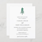 Tamara Pine Tree Modern Wedding Save the Date (Voorkant / Achterkant)