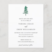 Tamara Pine Tree Modern Wedding Save the Date (Voorkant)