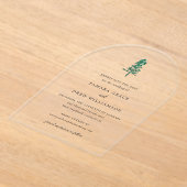 Tamara Pine Tree Modern Wedding Save the Date Acryl Uitnodigingen (Laagn)