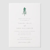 Tamara Pine Tree Modern Wedding Save the Date Vellum Uitnodigingen (Voorkant)