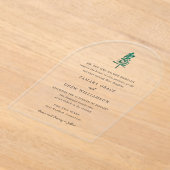 Tamara Pine Tree Moderne bruiloft Acryl Uitnodigingen (Laagn)