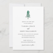 Tamara Pine Tree Moderne bruiloft Save The Date (Voorkant)
