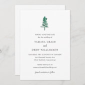 Tamara Pine Tree Moderne bruiloft Save The Date (Voorkant / Achterkant)