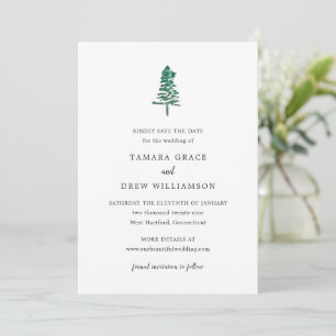 Tamara Pine Tree Moderne bruiloft Save The Date