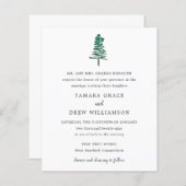 Tamara Pine Tree Moderne bruiloft uitnodiging (Voorkant / Achterkant)
