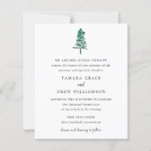 Tamara Pine Tree Moderne bruiloft uitnodiging (Voorkant)
