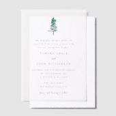 Tamara Pine Tree Moderne bruiloft Vellum Uitnodigingen (Offset)