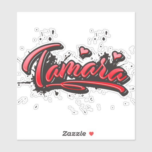 Tamara red Heart Graffiti Aufkleber Sticker (Vel)