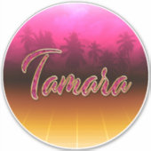 Tamara Vorname Name golden pink Aufkleber Sticker (Voorkant)