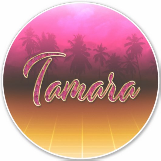 Tamara Vorname Name golden pink Aufkleber Sticker (Voorkant)