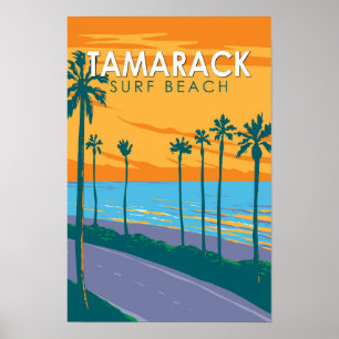 Tamarack Surf Beach Californië Reis Kunst Vintage Poster