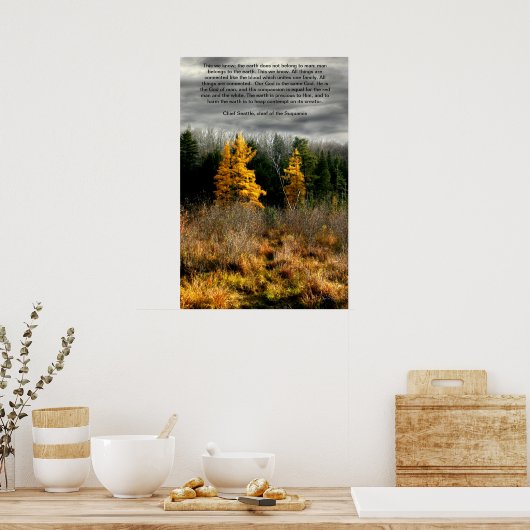 Tamarack Three Seattle Quote Kaart, Seattle Quote  Poster (Keuken)