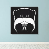 Tamarin Monkey Face Silhouette Canvas Afdruk (Insitu (Houten vloer))