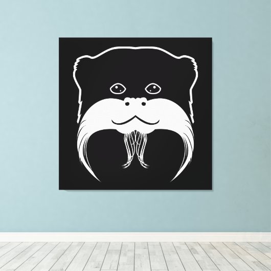 Tamarin Monkey Face Silhouette Canvas Afdruk (Insitu (Houten vloer))