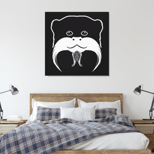 Tamarin Monkey Face Silhouette Canvas Afdruk (Insitu (Slaapkamer))