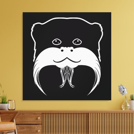 Tamarin Monkey Face Silhouette Canvas Afdruk (Insitu (Woonkamer))