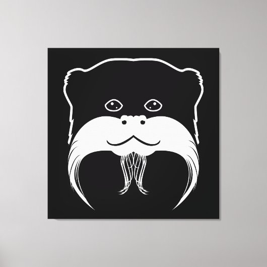 Tamarin Monkey Face Silhouette Canvas Afdruk (Voorkant)